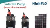 Durable 12V Highflo DC deep well submersible pump. uses 120W panel